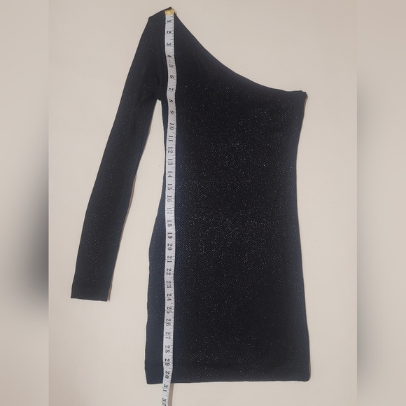 Guess by Marciano - Women’s Long One Sleeve Dress - Sparkly Black - Size XS - Picture 4 of 7
